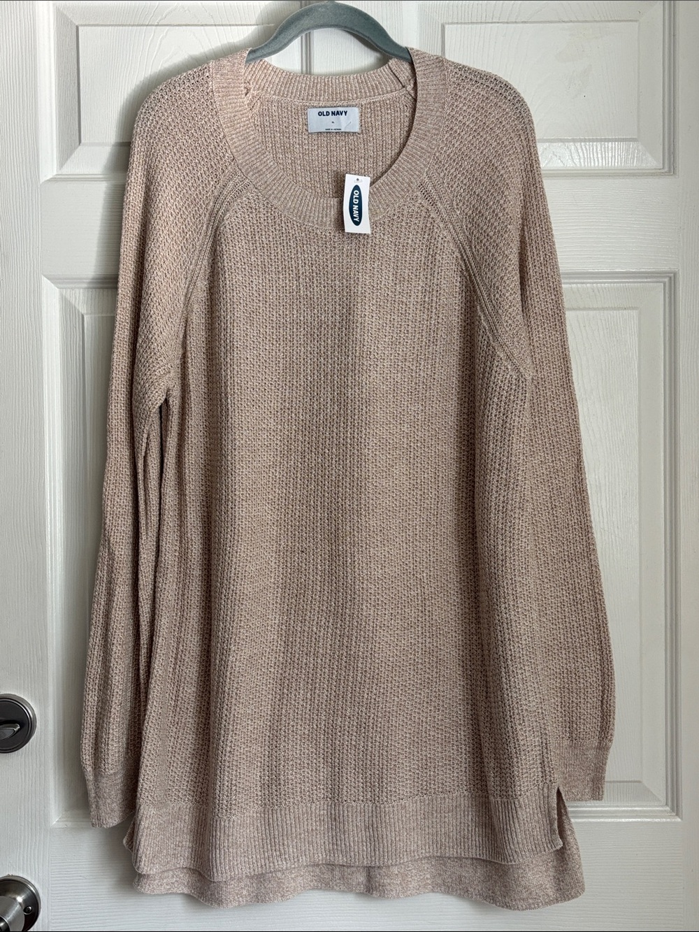 New Old Navy Women's Scoopneck Tunic Sweater Beige size XL Cotton Viscose blend